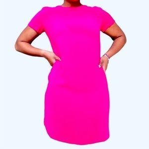Adrienne Vittadini Hot Pink Shift Dress Sz US 4